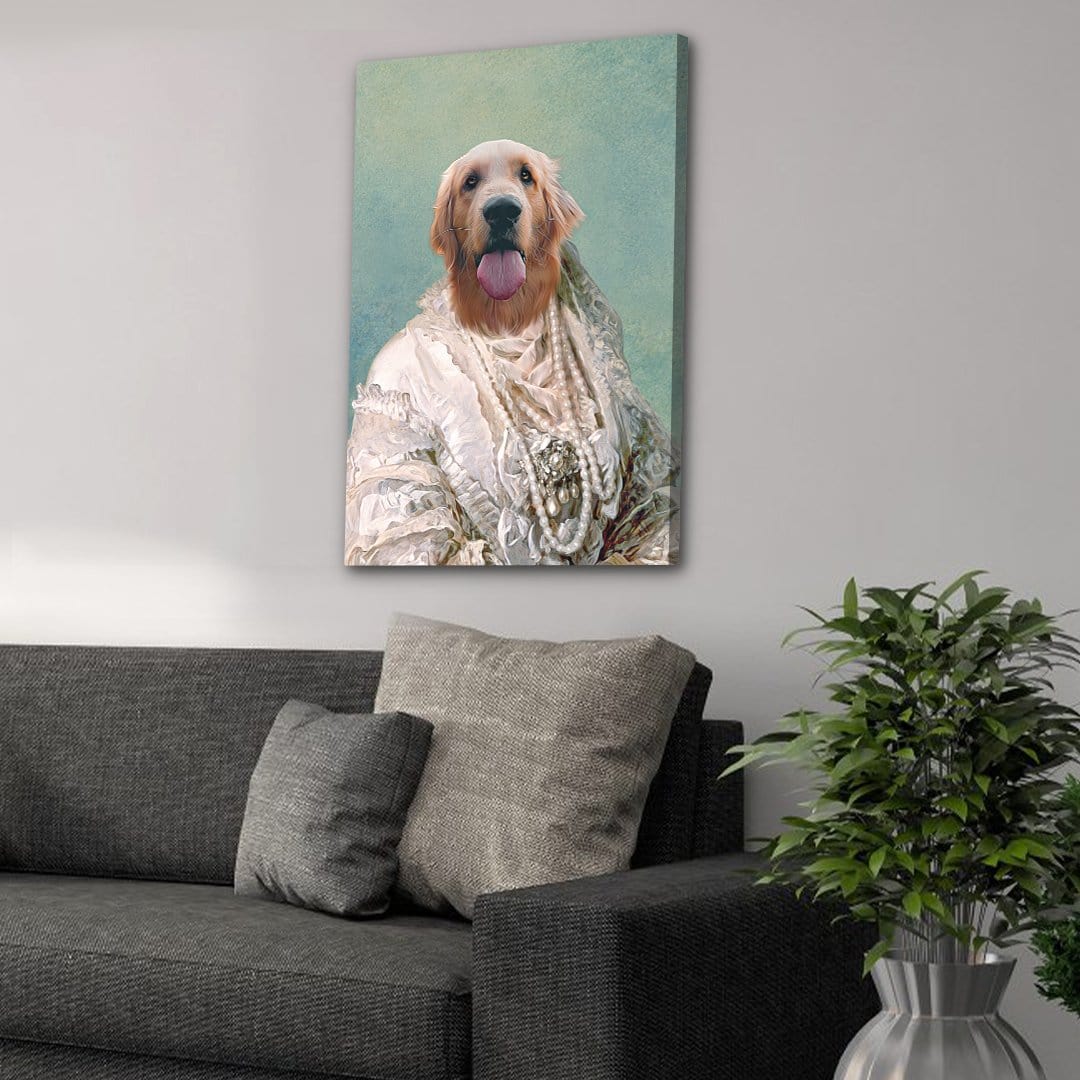 The Pearled Dame: Personalized Pet Canvas – doggovinci