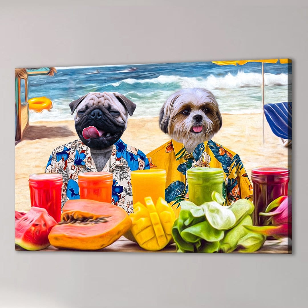 'The Beach Dogs' Personalized 2 Pet Canvas – doggovinci