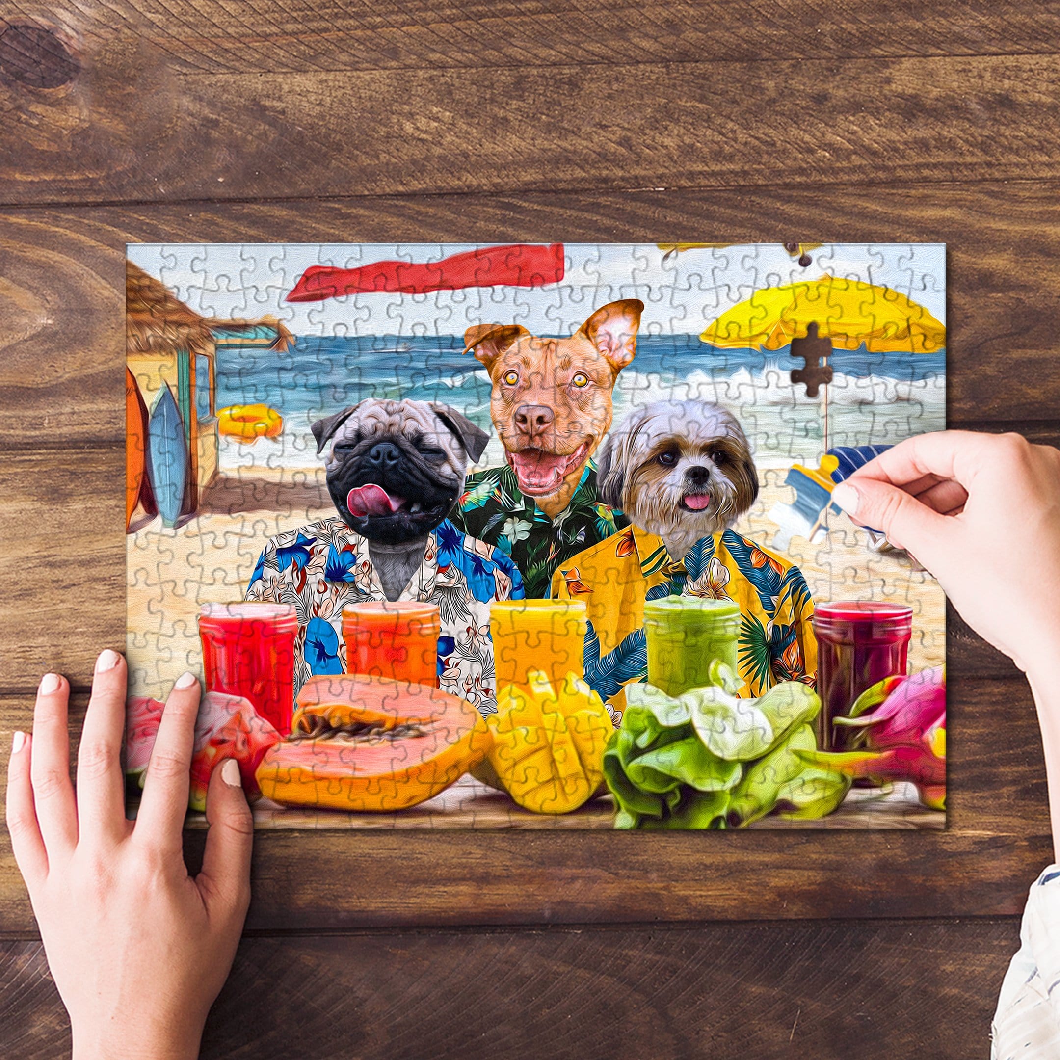 The Beach Dogs' Personalized 4 Pet Puzzle – doggovinci