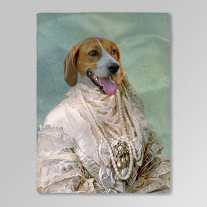 'The Pearled Dame' Personalized Pet Blanket