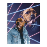 '1980s Lazer Portrait' Personalized Pet Standing Canvas