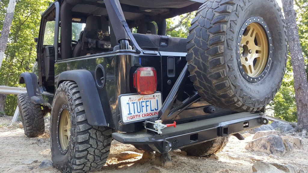 Jeep TJ Rear Bumper With Standard Hitch and Recessed Lights 97-06 Wran –  4LO OFFROAD