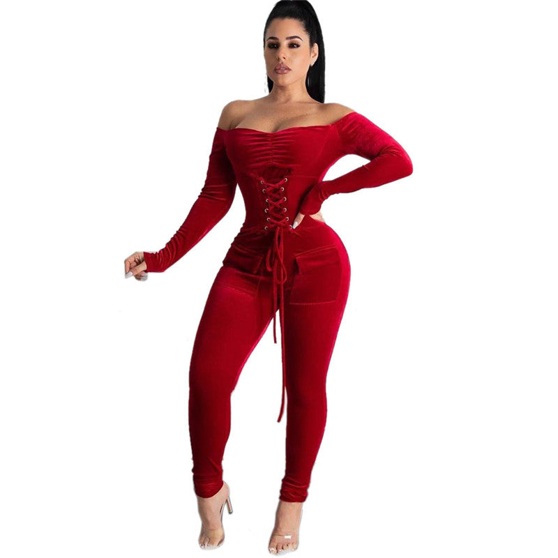 velvet playsuit long sleeve