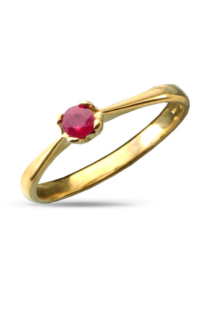 9ct Gold Clawset Ruby Ring