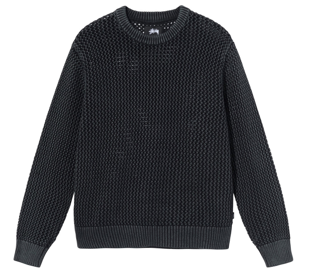 Stussy Pigment Dyed Loose Gauge Sweater - Black