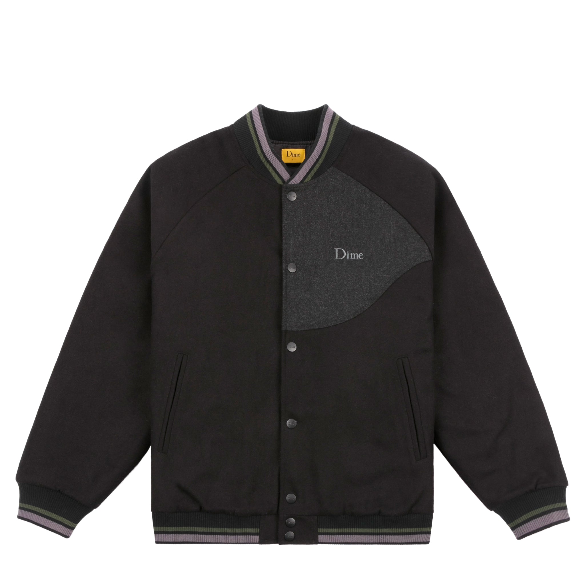 Dime Letterman Wool Jacket - Black – ninetimesskateshop