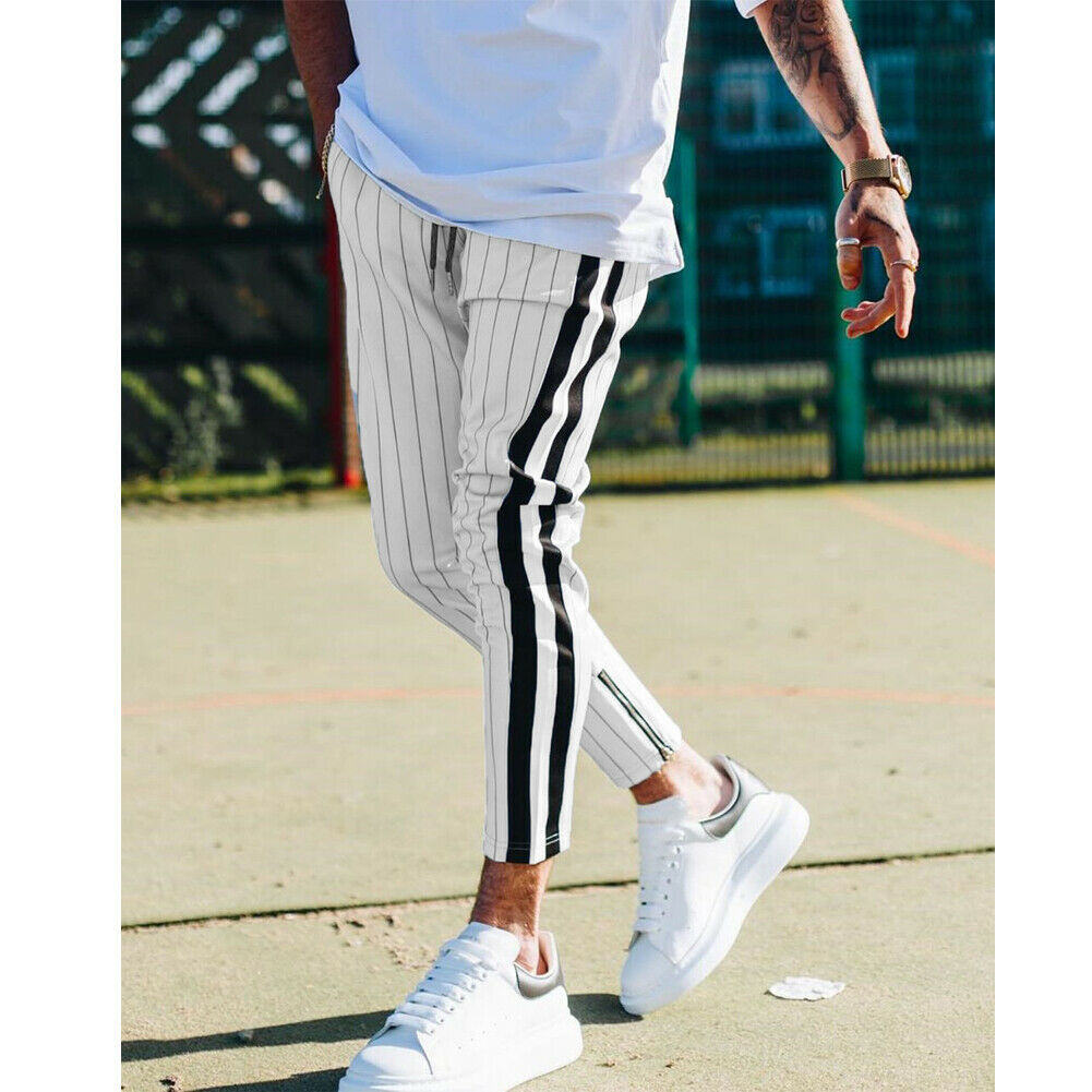 men's striped casual trousers