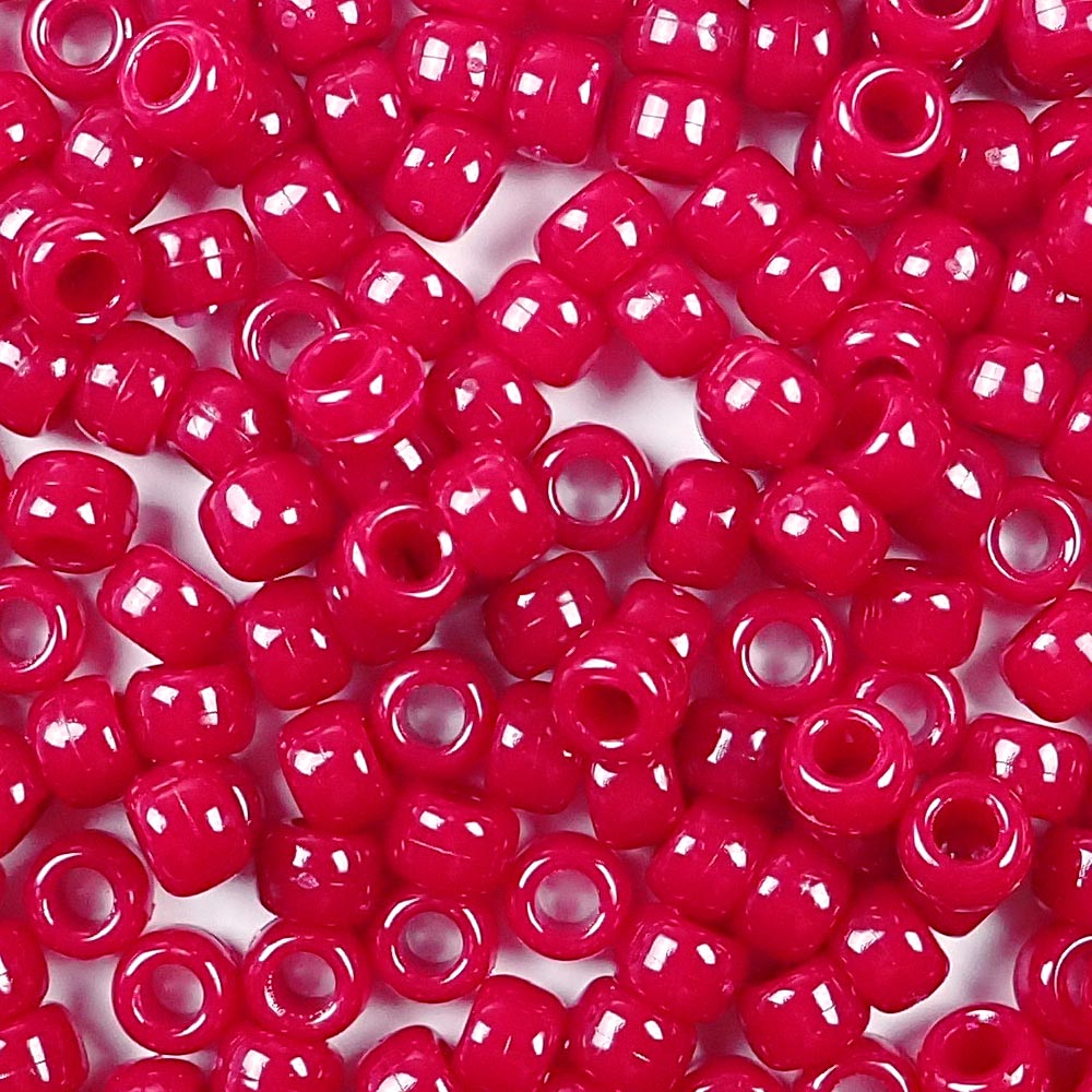 6mm x 9mm Red Pony Plastic Craft Bead #QUA002