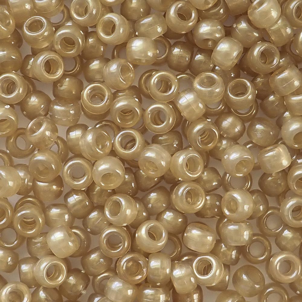 BeadTin Medium Gold Bronze Pearl 9mm Barrel Pony Beads (500pc) 