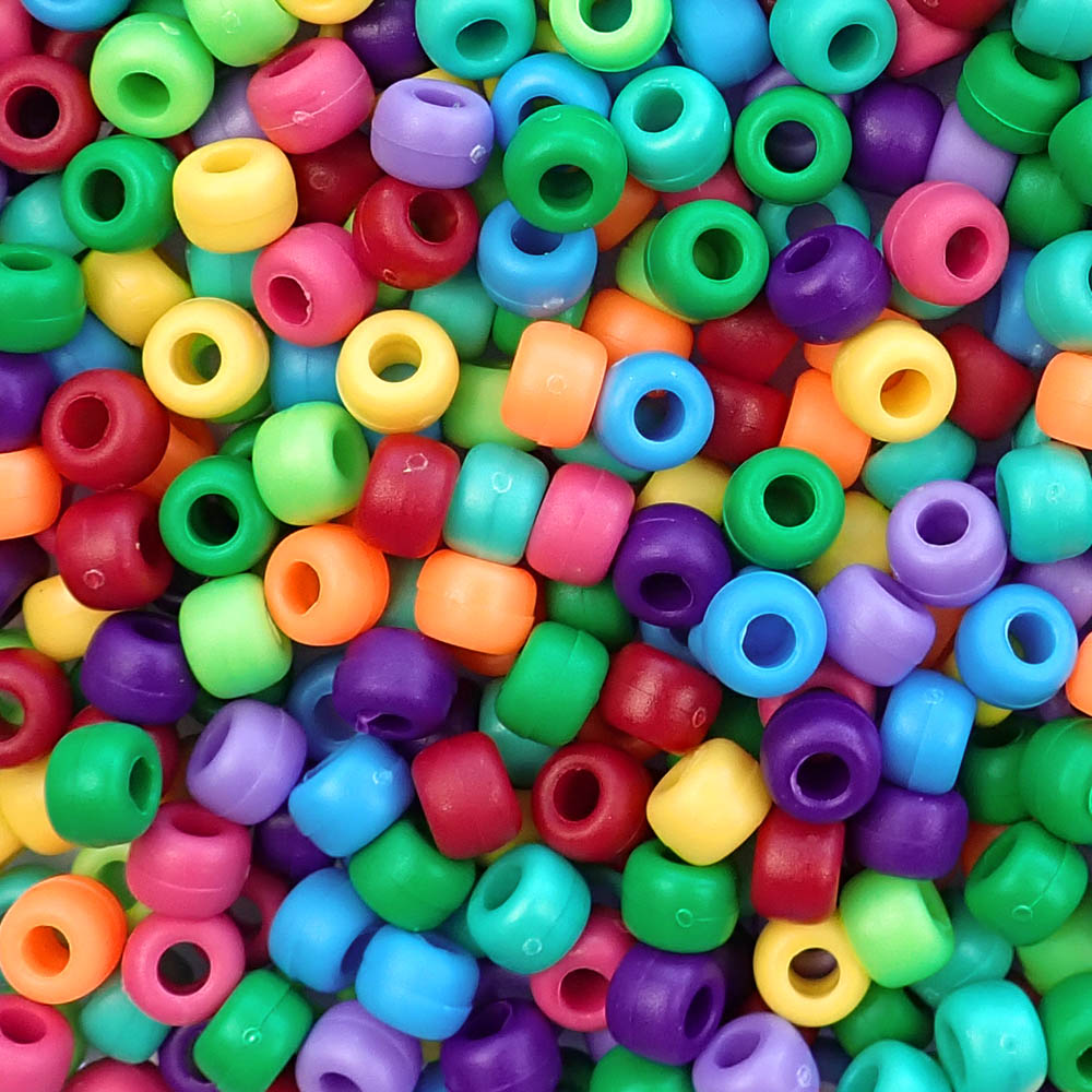 Sweet Confetti Mix Plastic Pony Beads 6 x 9mm, 500 beads