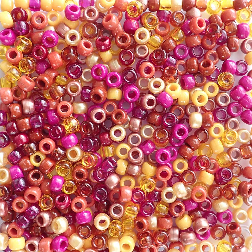 Sweet Confetti Mix Plastic Pony Beads 6 x 9mm, 500 beads