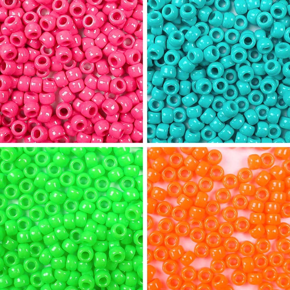 Color Splash!® UV Plastic Pony Beads, 9mm