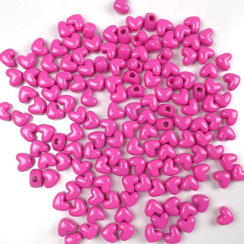 BeadTin Randomly Mixed 12mm Heart (VH) Plastic Pony Beads (250pcs)