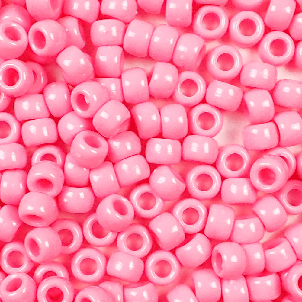 Pony Beads, Pink, 6mm x 8mm, 500 Pieces, Mardel