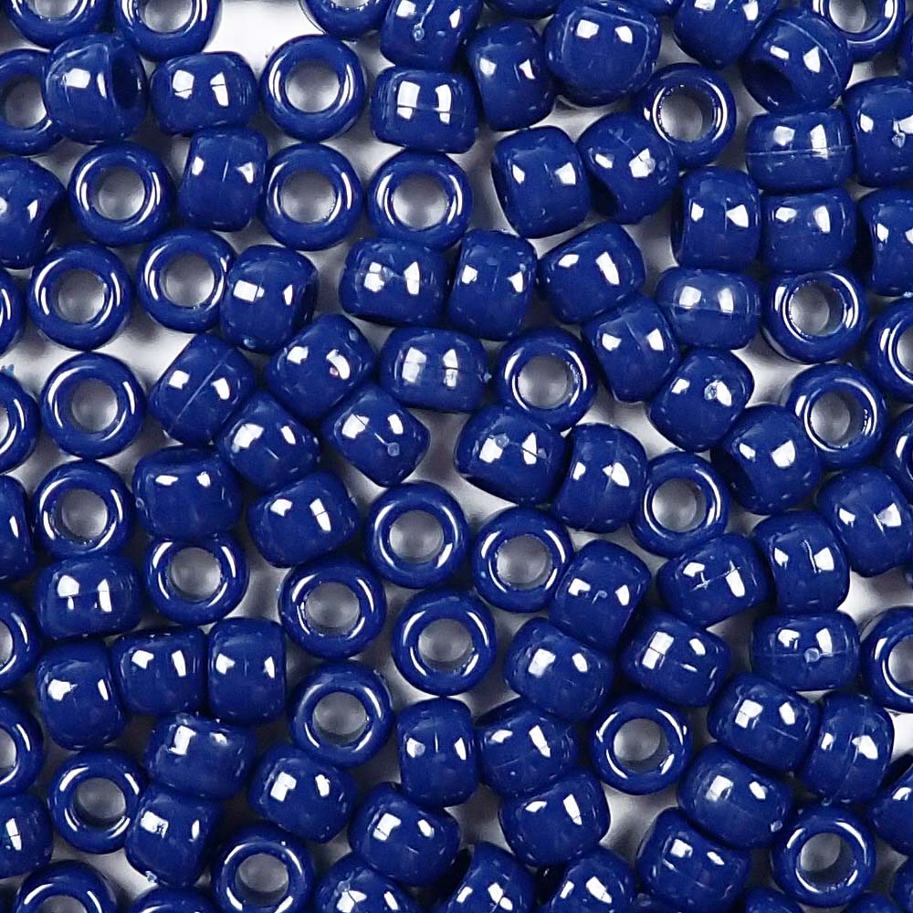 Royal Blue Opaque 25mm Teddy Bear Pony Beads (24pcs)