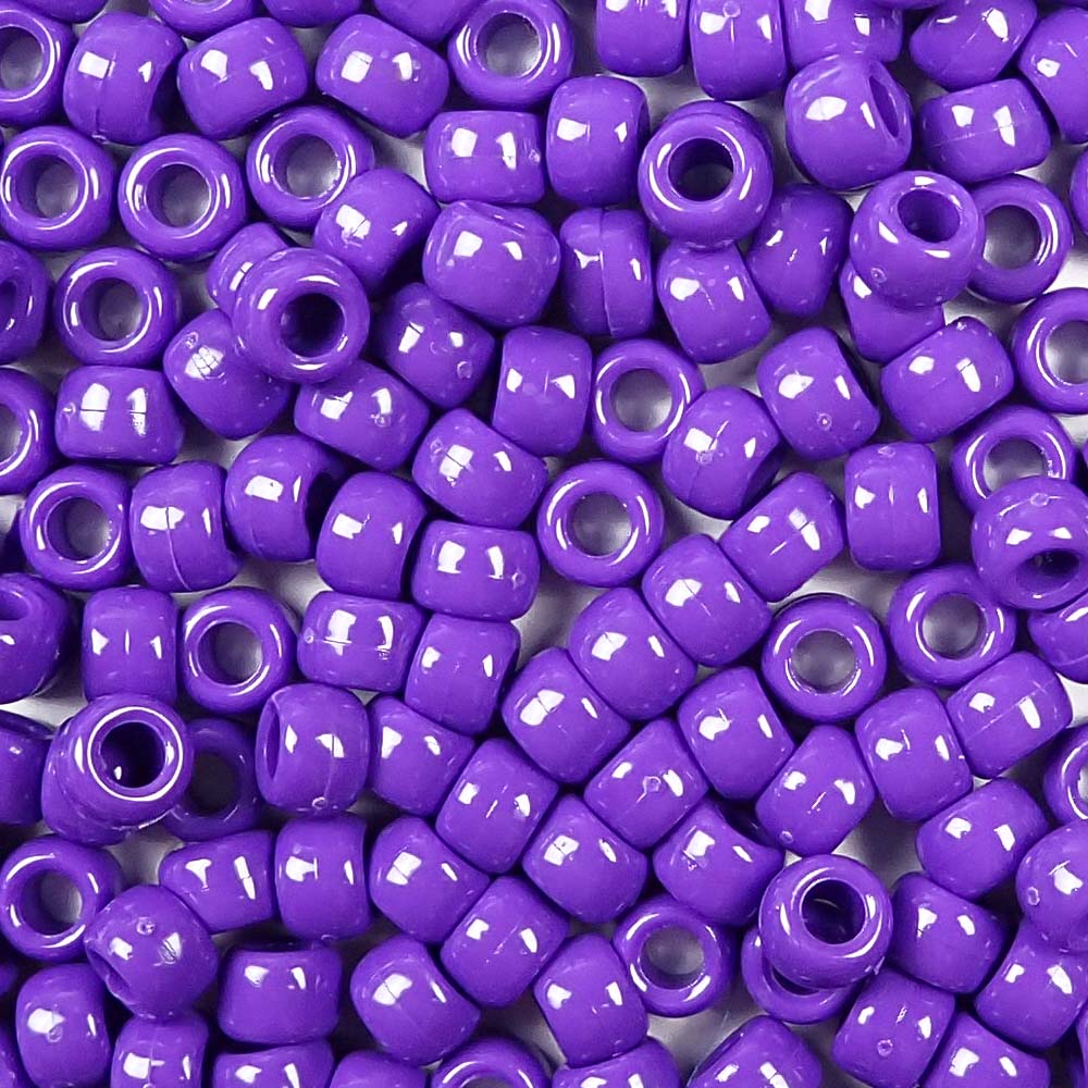 BeadTin Plum Neon Bright 23mm Cat Plastic Pony Beads (24pcs)