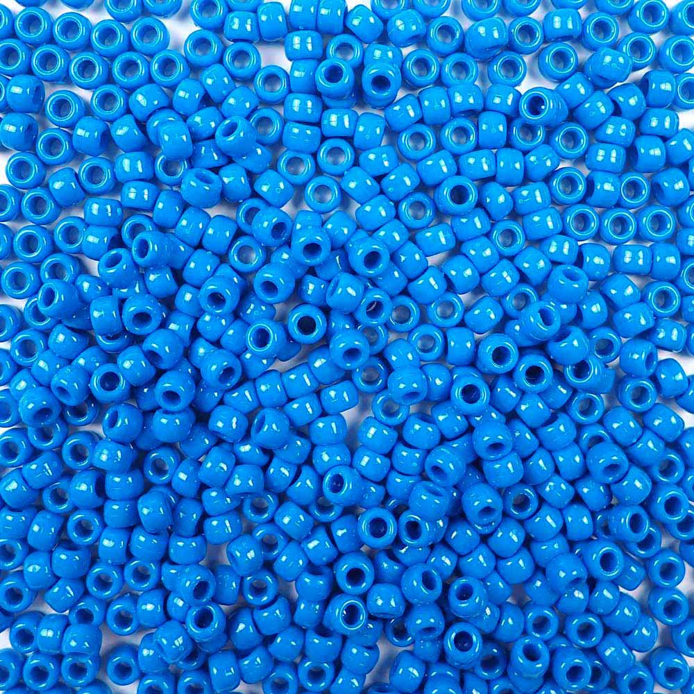 Royal Blue Opaque Plastic Craft Beads Mix (113g)