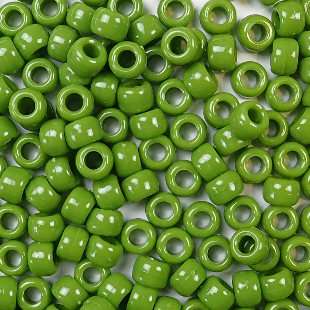 Dark Green Opaque 16mm Cross Plastic Beads (100pcs)
