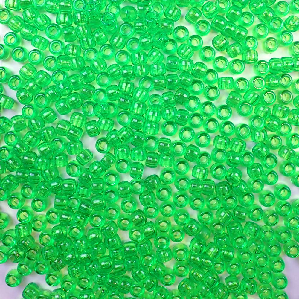 6mm Mini Plastic Transparent Green Pony Beads Bulk, 1000pcs - 151D8D
