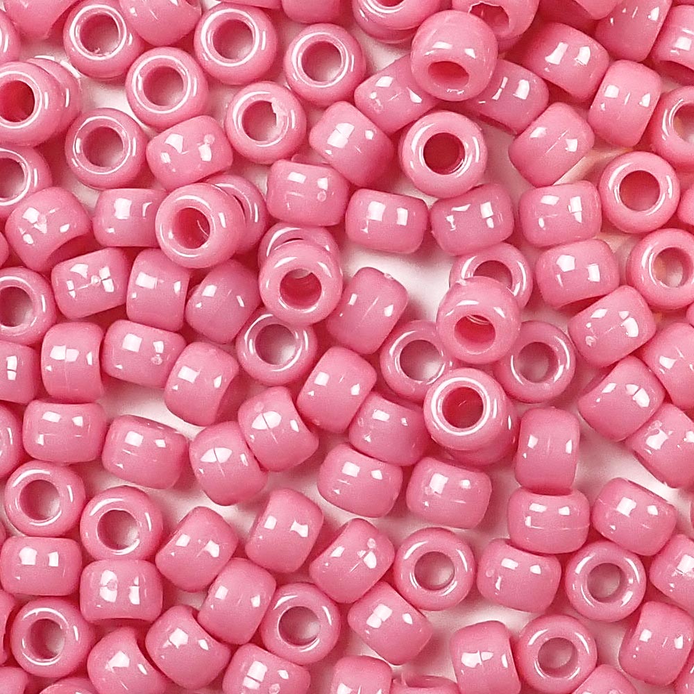Mauve Pink Plastic Craft Pony Beads 6x9mm Bulk - Pony Bead Store