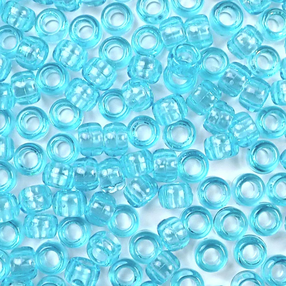 Matte Blue Cloud Opaque Plastic Pony Beads 6 x 9mm, 150 beads