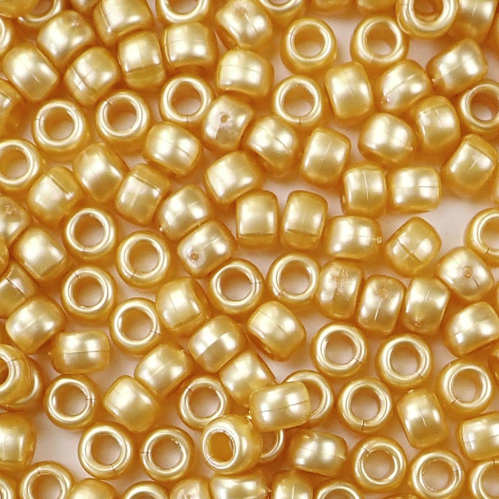 Gold-colour 9mm Pony Beads