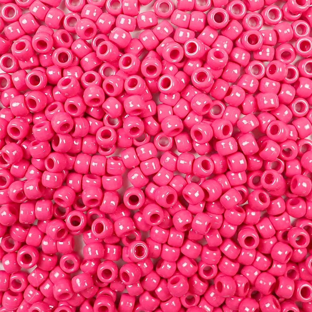 Pale Pink Plastic Craft Pony Beads 6x9mm Bulk, Made in the USA - Pony Bead  Store