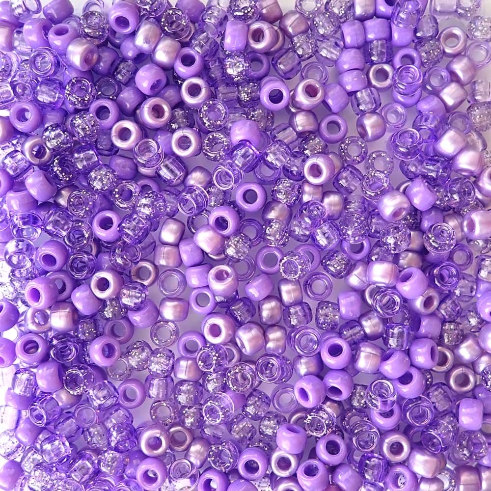 Pony Beads Plastic Barrel 6x8mm - Opaque Lilac - 100pk - Beads And Beading  Supplies from The Bead Shop Ltd UK
