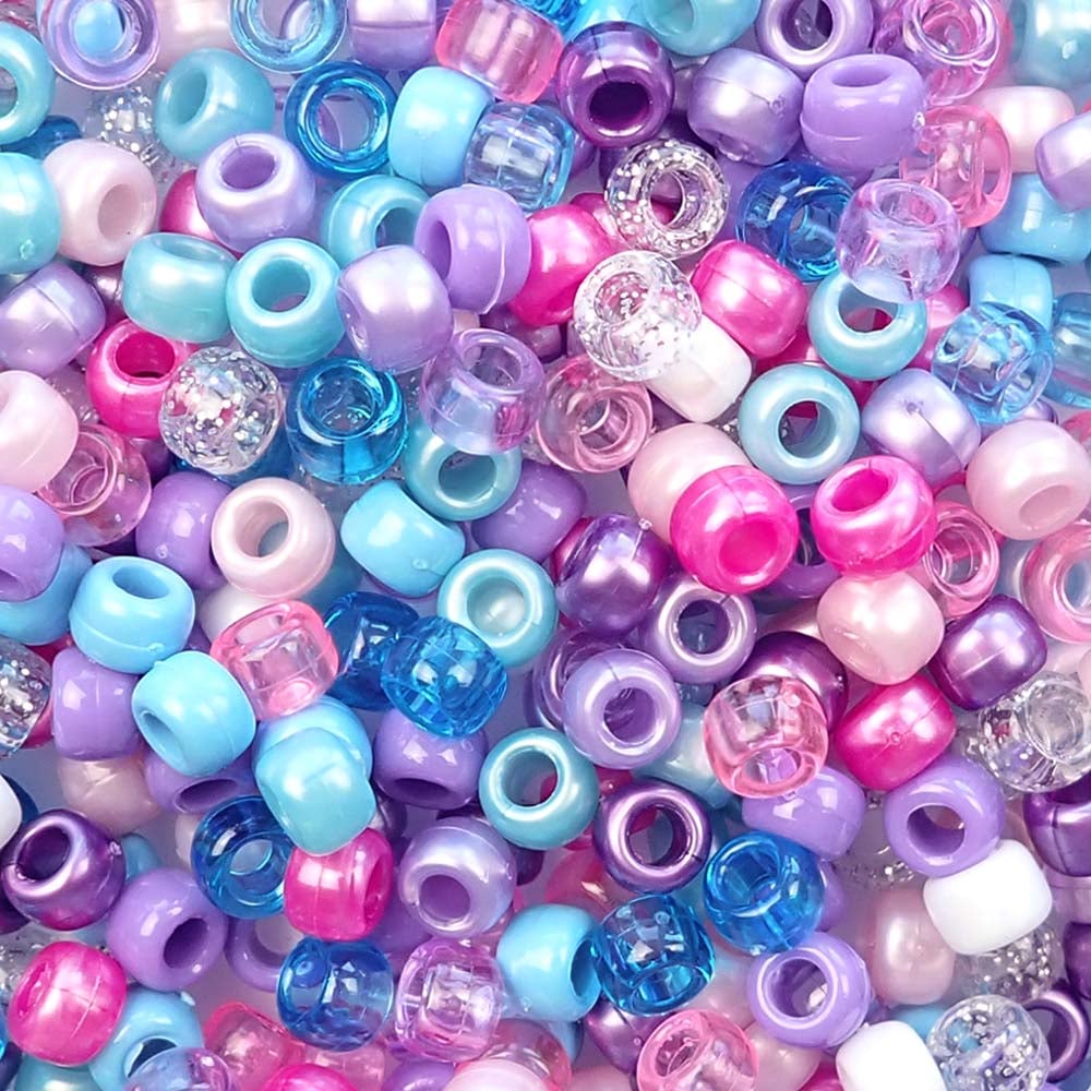 Med. Caribbean Turquoise Pearl Craft Pony Beads 6x9mm, 1000 beads Bulk -  Pony Beads Plus