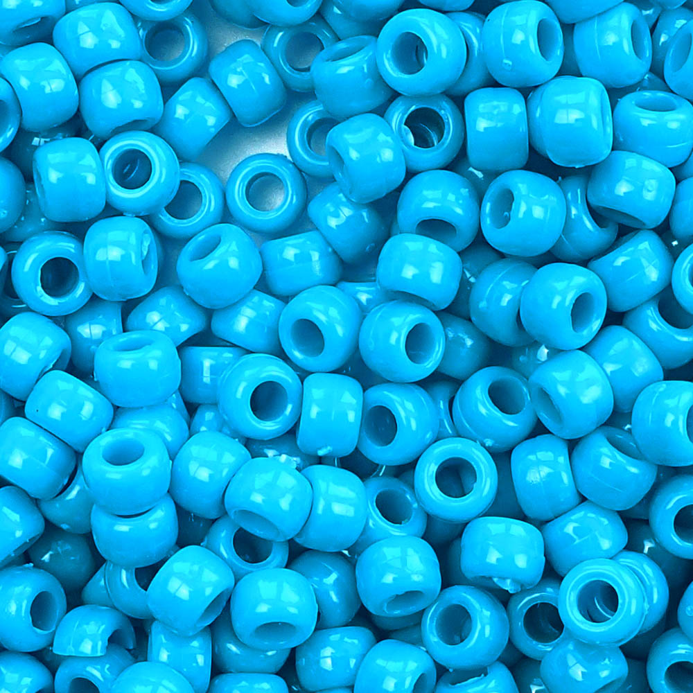 Tropic Blue Plastic Craft Pony Beads 6x9mm Bulk Pack - Pony Bead Store