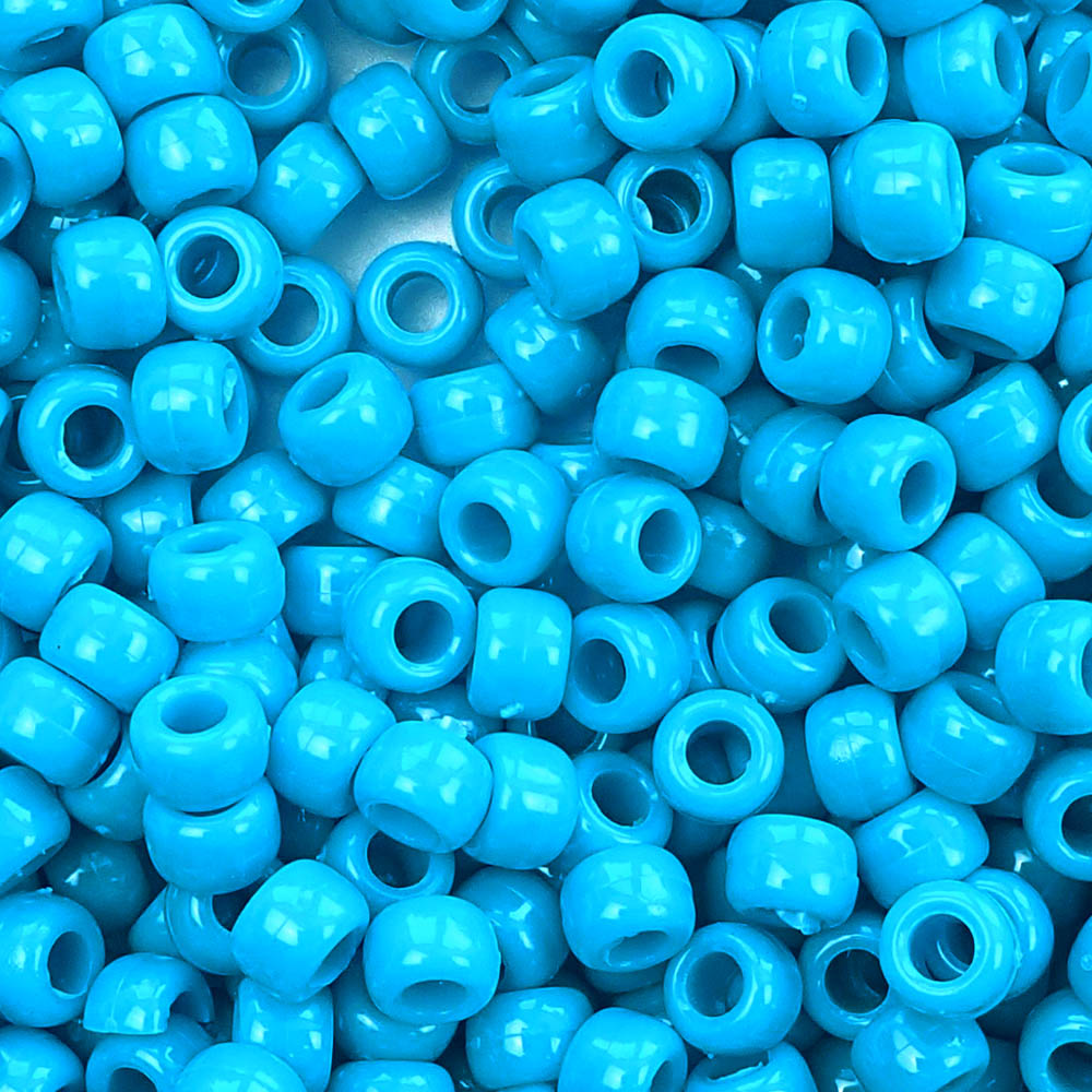 Royal Blue Opaque Plastic Pony Beads 6 x 9mm, 500 beads