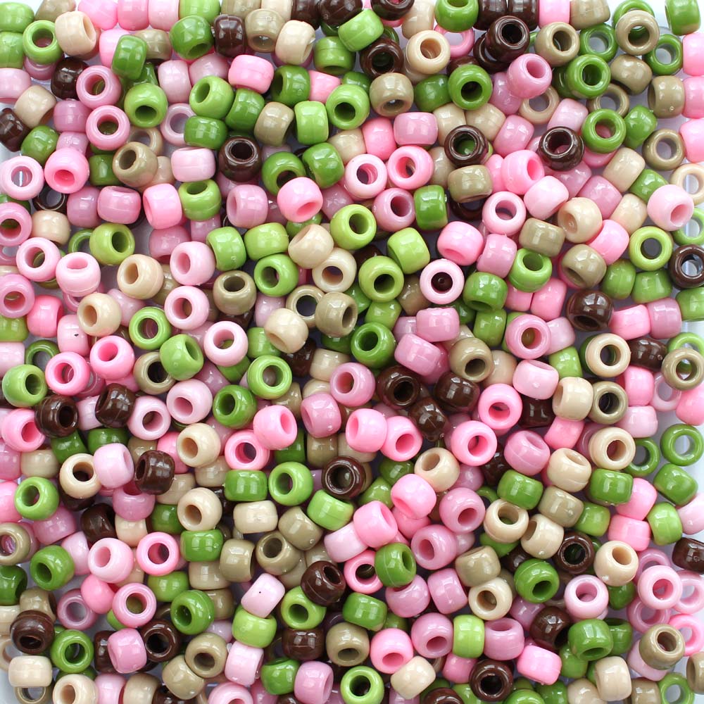 Pastel Mix Color Craft Pony Beads 6 x 9mm Assorted Colors Bulk