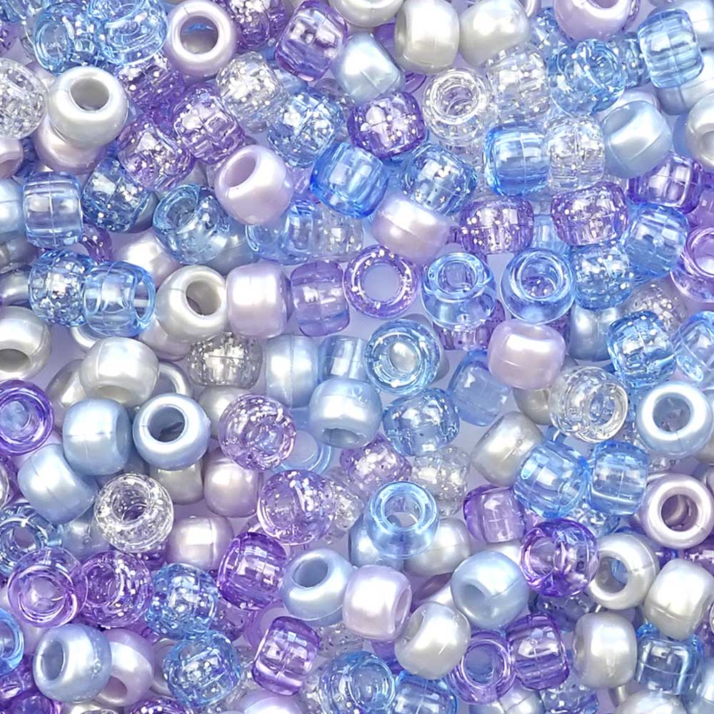 Ocean Blue Bead Mix, Blue Pony Bead Mix for Bracelet, Blue Beads