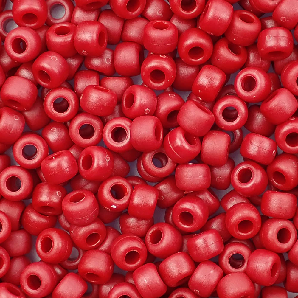 Dark Red Opaque 16mm Cross Plastic Beads (100pcs)