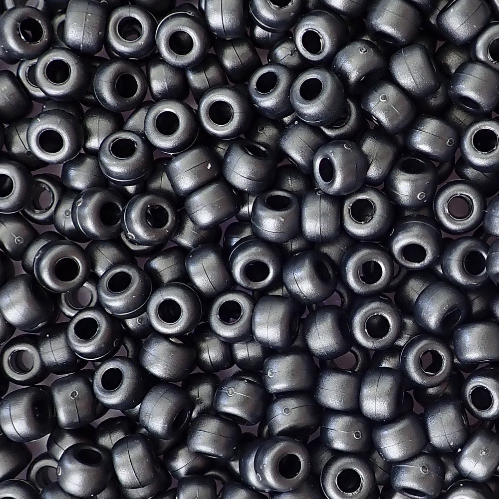 Black Plastic Pony Beads Value Pack, 6mm x 8mm, 500 Pieces, Mardel
