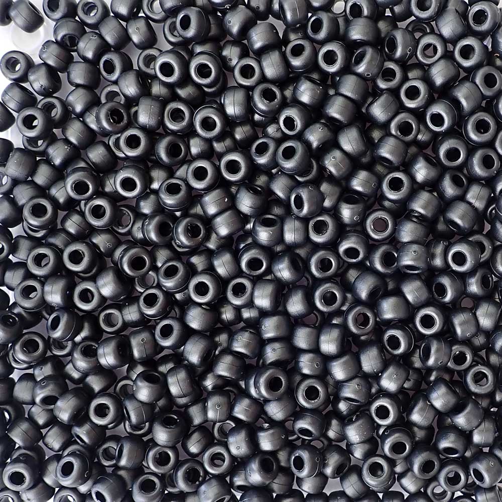 Black Plastic Craft Pony Beads 6x9mm Bulk Pack - Pony Bead Store