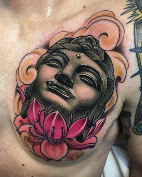 tatouage bouddha tête de bouddha