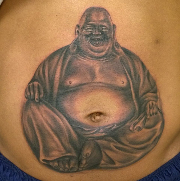 Tatouages Bouddha ventre nombril