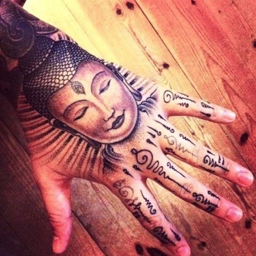 Tatouages Bouddha main tête de bouddha