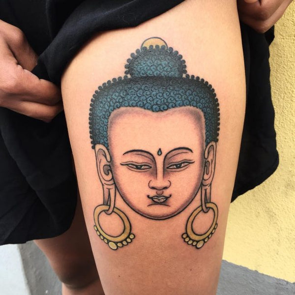 Tatouages Bouddha tête de bouddha réaliste