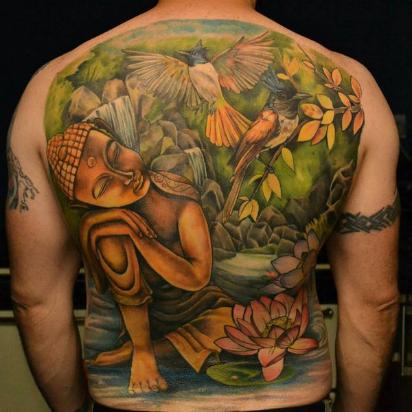 tatouage bouddha dos complet