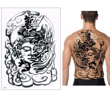 Buddha on Upper Back Tattoo Idea