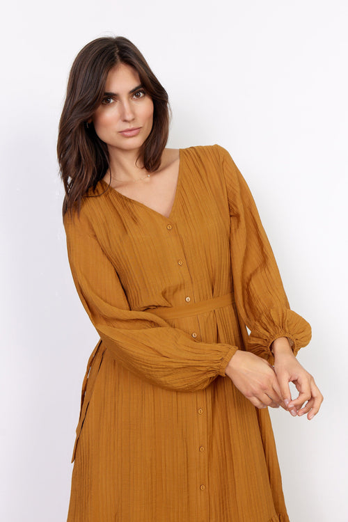 Jimsa Silk Feel Gold Utility Shirt Dress 36 / UK8