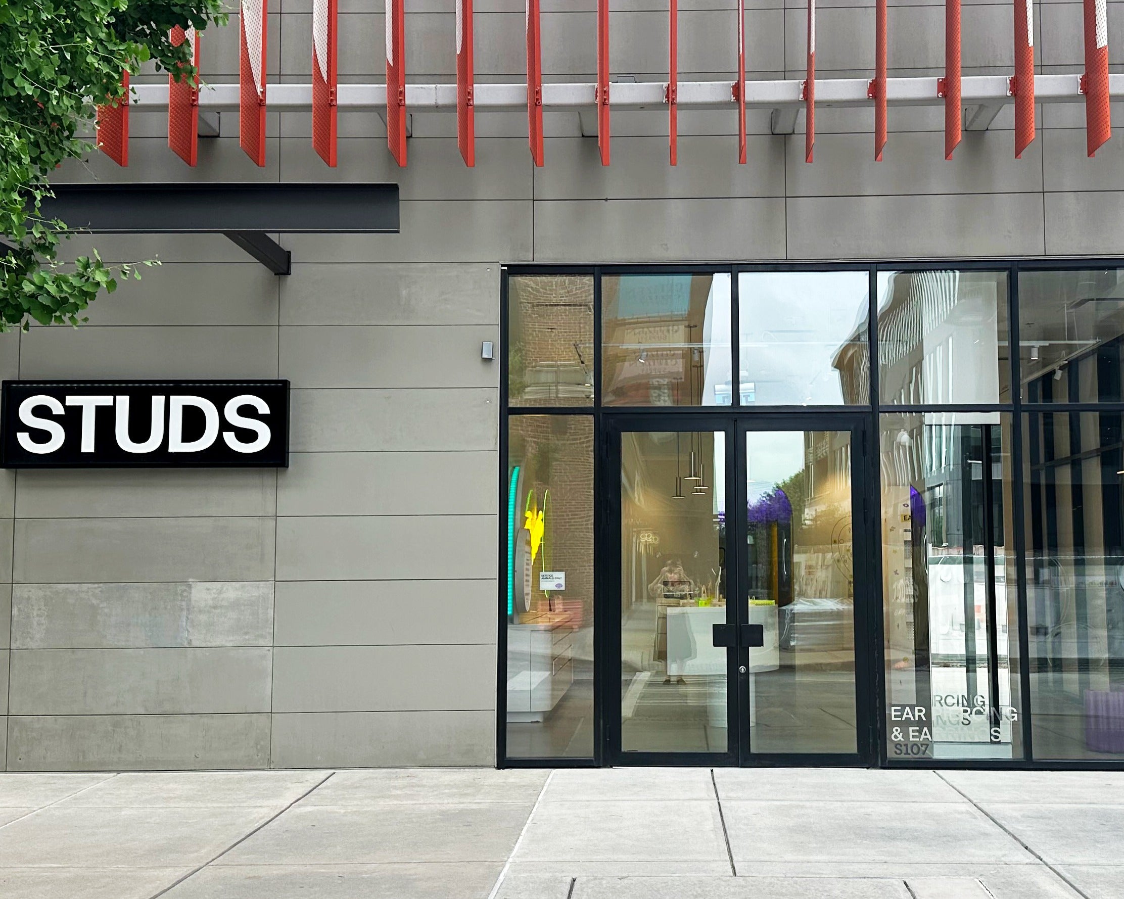 The exterior view of the Studs Williamsburg store.