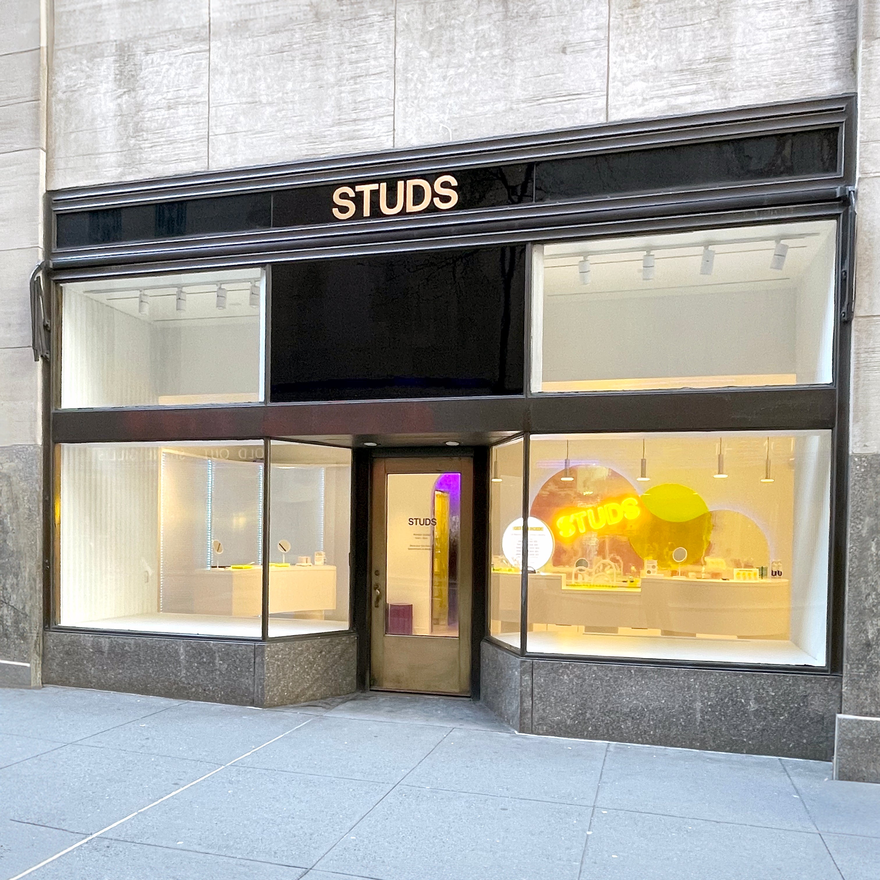 The exterior view of the Studs Williamsburg store.