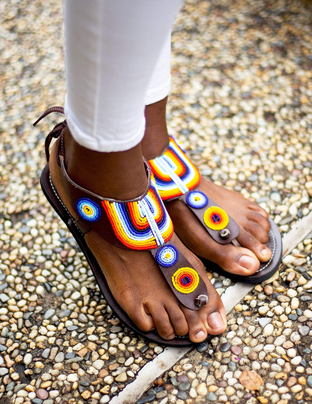 rainbow coloured sandals