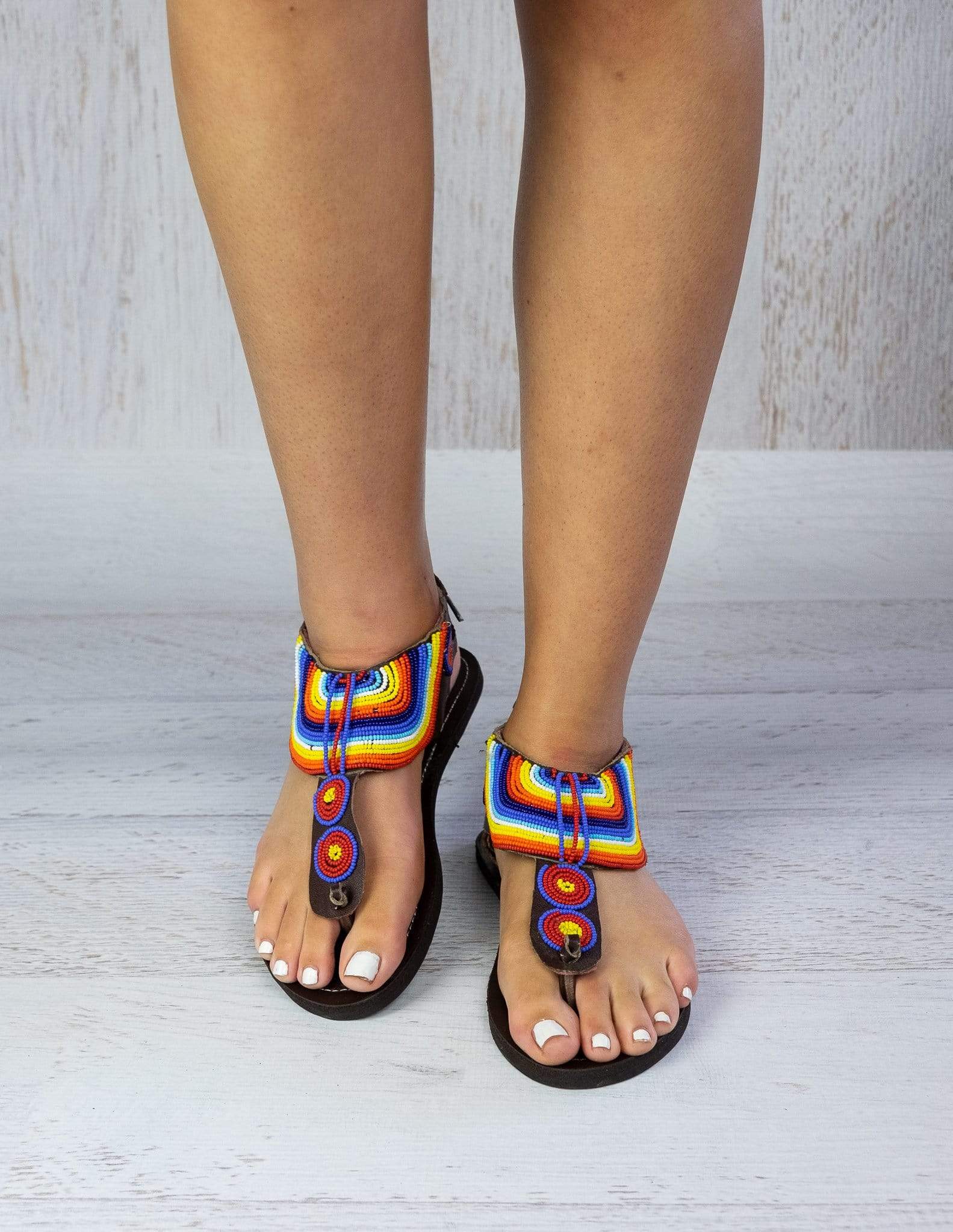 rainbow coloured sandals