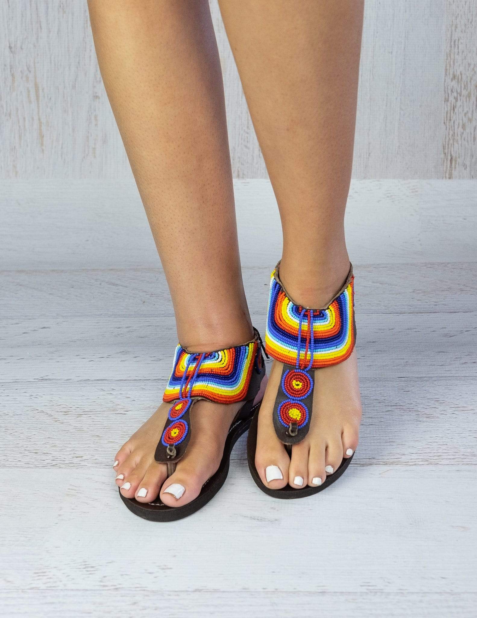 rainbow coloured sandals