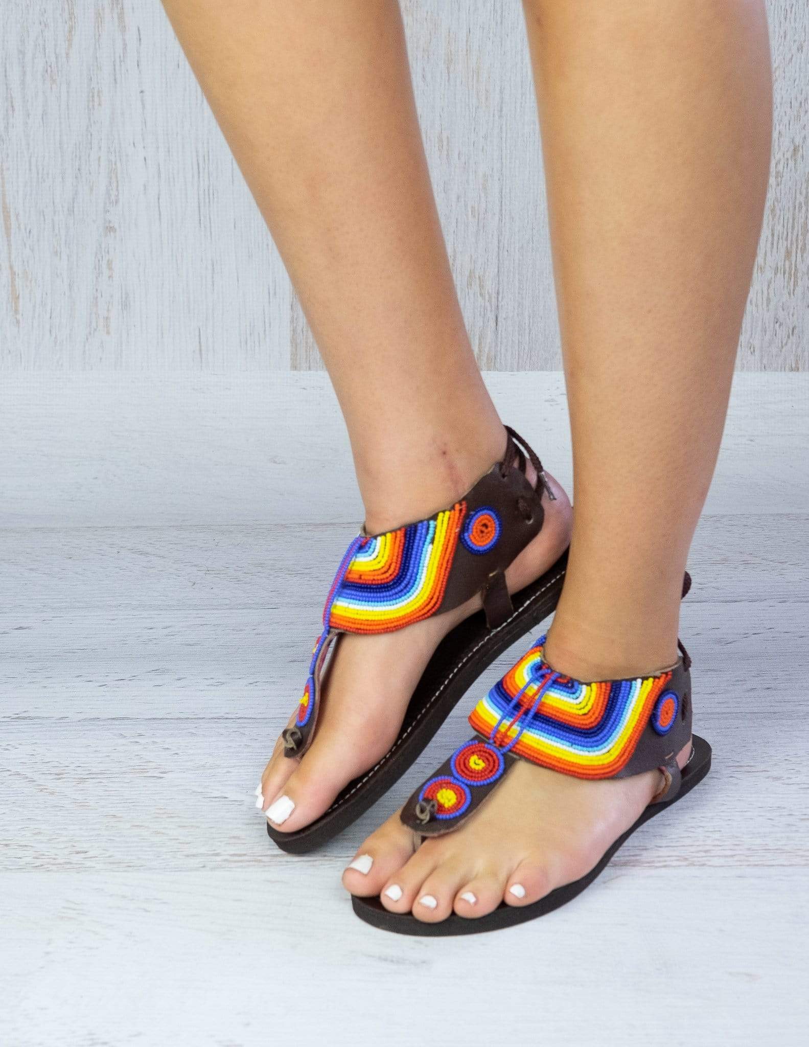 rainbow coloured sandals