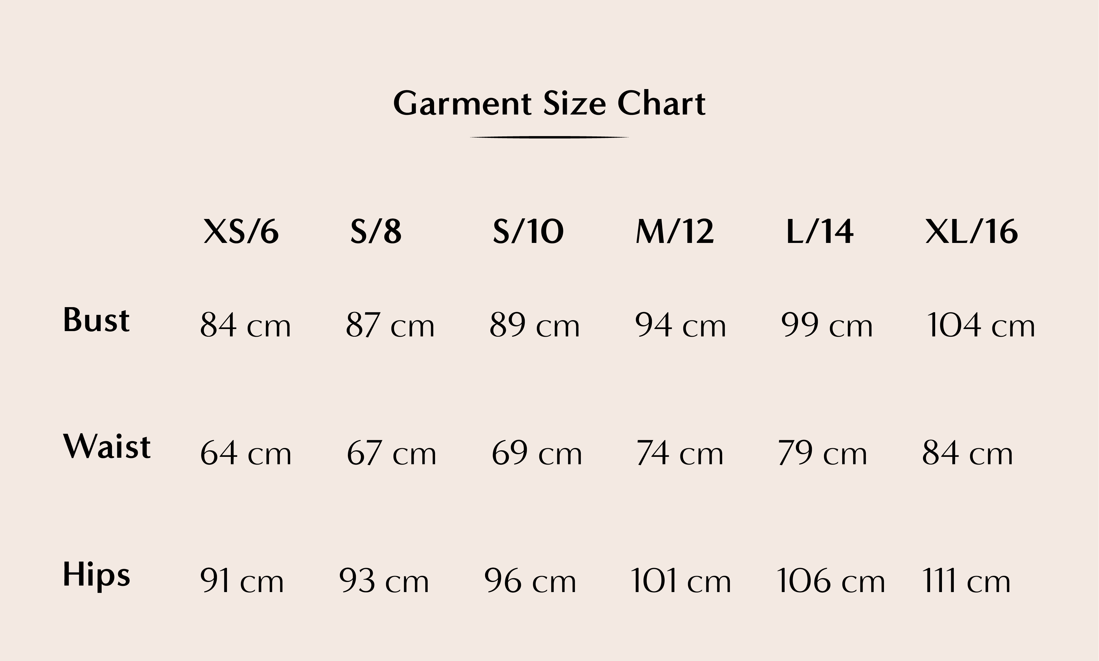 Size Guide – Lorna Murray